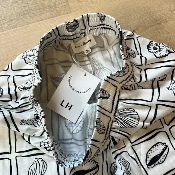 NWT Love + Harmony Women's Black and White Seashell Beach Pants - Size M - Picture 6 of 6